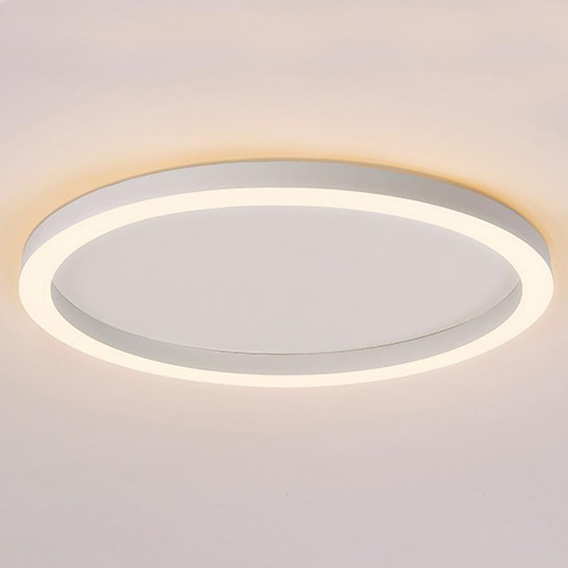 16" Modern Circle LED Flush-Mount Ceiling Light — Aluminum, Dimmable, 3000K–6000K, Remote Control, 33W