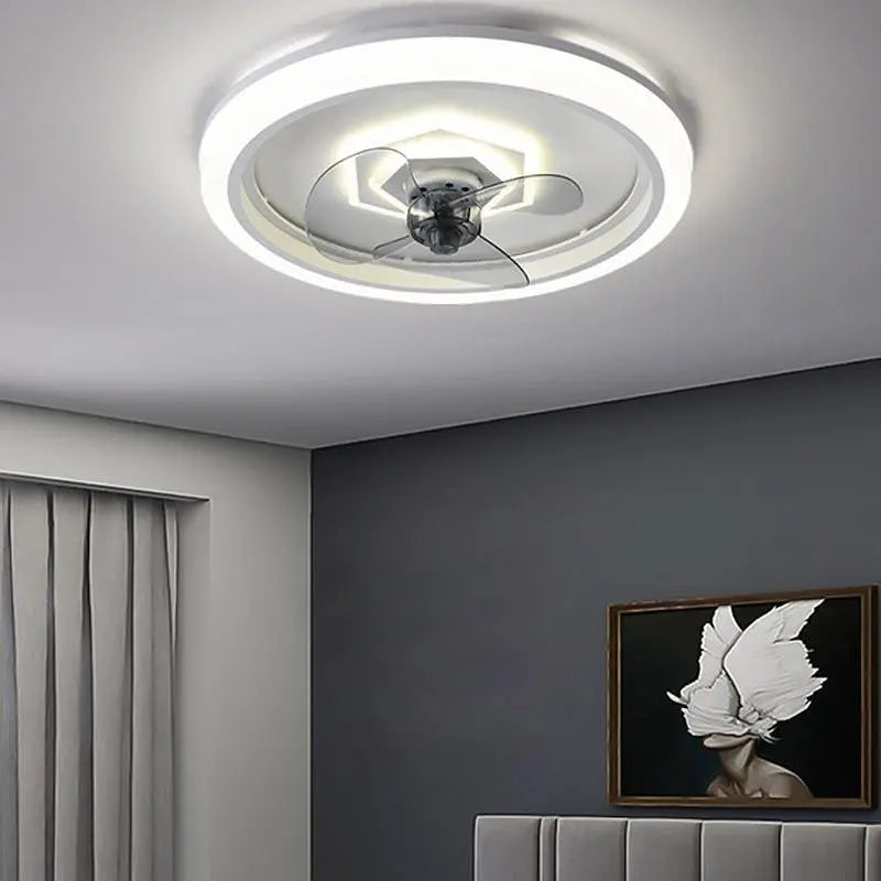 Modern Round LED Ceiling Fan Light with Remote Control Luxe