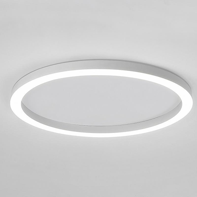 16" Modern Circle LED Flush-Mount Ceiling Light — Aluminum, Dimmable, 3000K–6000K, Remote Control, 33W