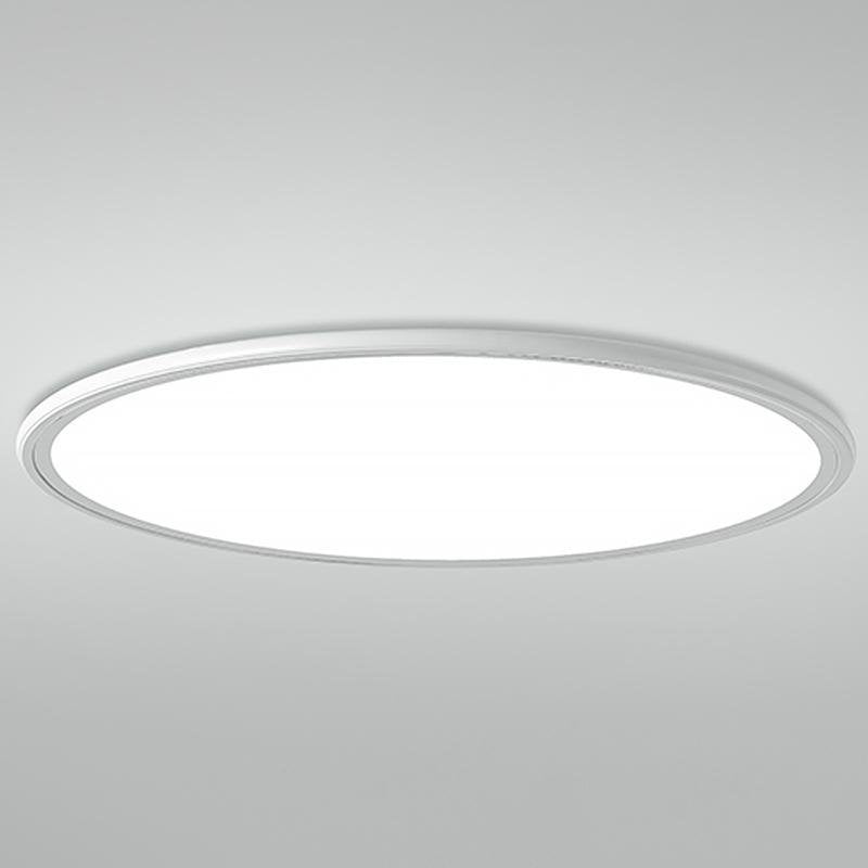 30" Ultra-Thin Round LED Flush Mount — Aluminum & Acrylic, 72W, 2700K–6500K, Remote Control Dimmable