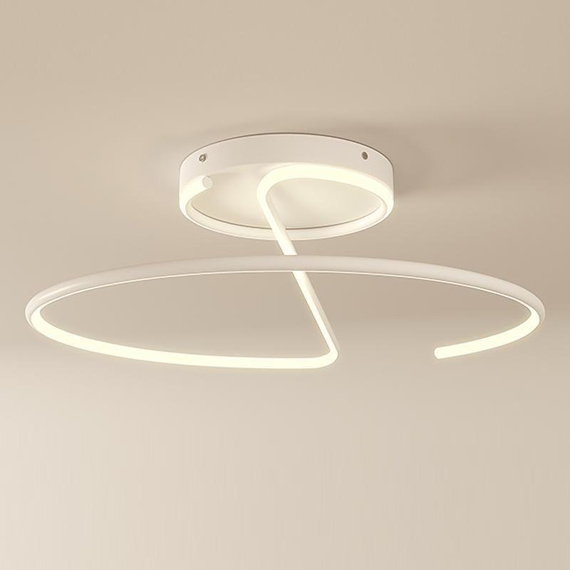 16-Inch Modern LED Semi Flush Mount Ceiling Light with Sleek Wire-Inspired Circular Design