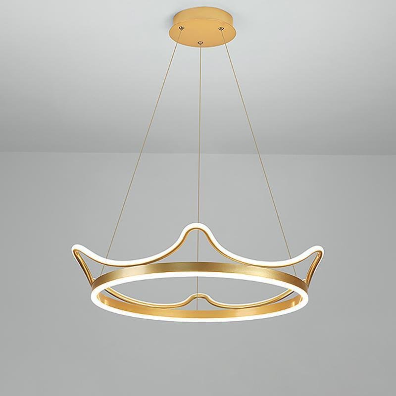 Imperial Crown Chandelier — Aluminum & Iron, LED, 22" Diameter, 3000K–6000K Dimmable, Remote Control