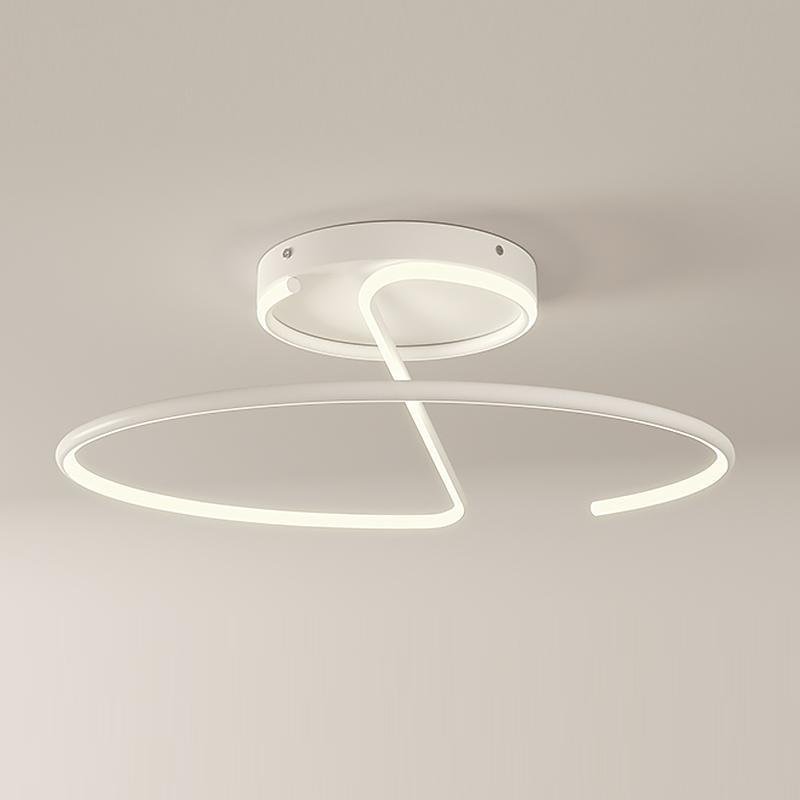 16-Inch Modern LED Semi Flush Mount Ceiling Light with Sleek Wire-Inspired Circular Design