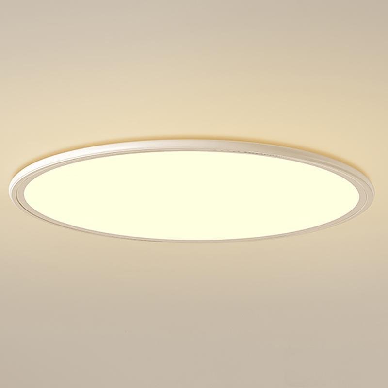 30" Ultra-Thin Round LED Flush Mount — Aluminum & Acrylic, 72W, 2700K–6500K, Remote Control Dimmable