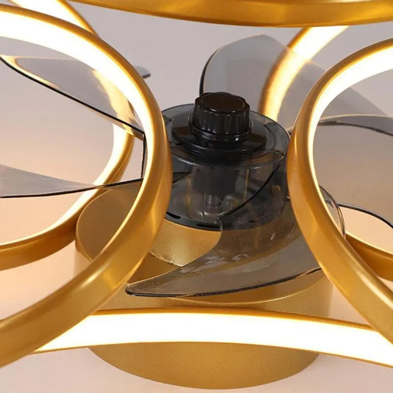 Modern Flush Mount Ceiling Fan Lights with Flower Design and Remote Control Luxe