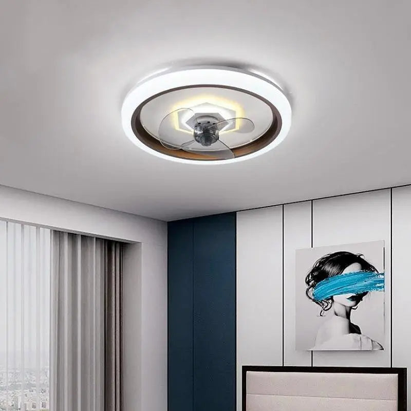 Modern Round LED Ceiling Fan Light with Remote Control Luxe