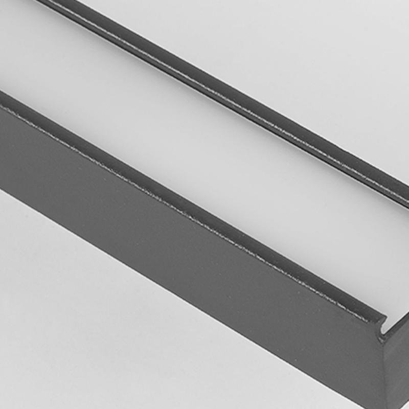 35" Modern Rectangular LED Flush-Mount Ceiling Light — Aluminum & Acrylic, Black, 30W, 3000K / 6000K
