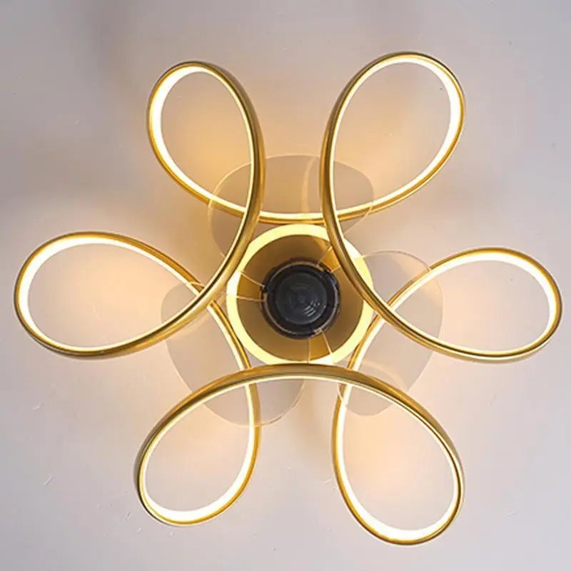 18-Inch Modern Flower-Shaped Ceiling Fan Light with Remote Control Chandelier Luxe
