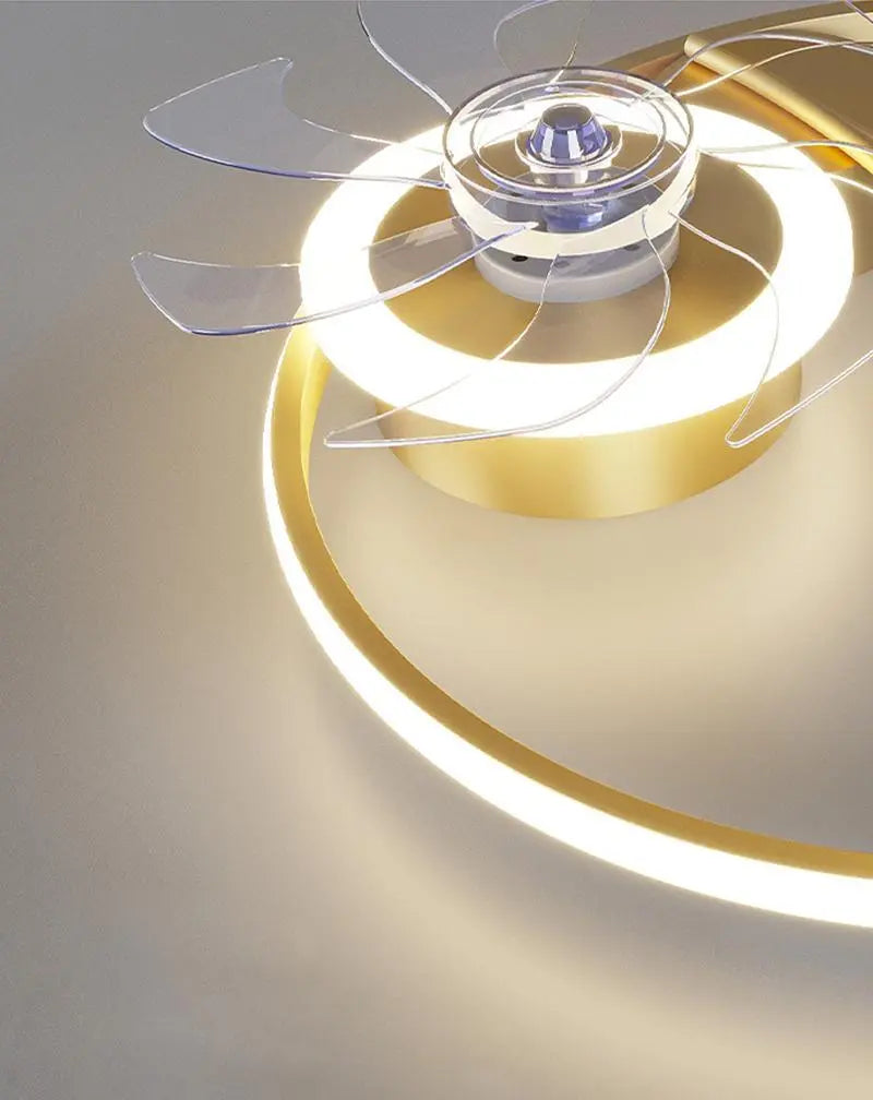 Remote-Controlled Round Flush Mount Ceiling Fans with LED Lights for Kids' Rooms Luxe