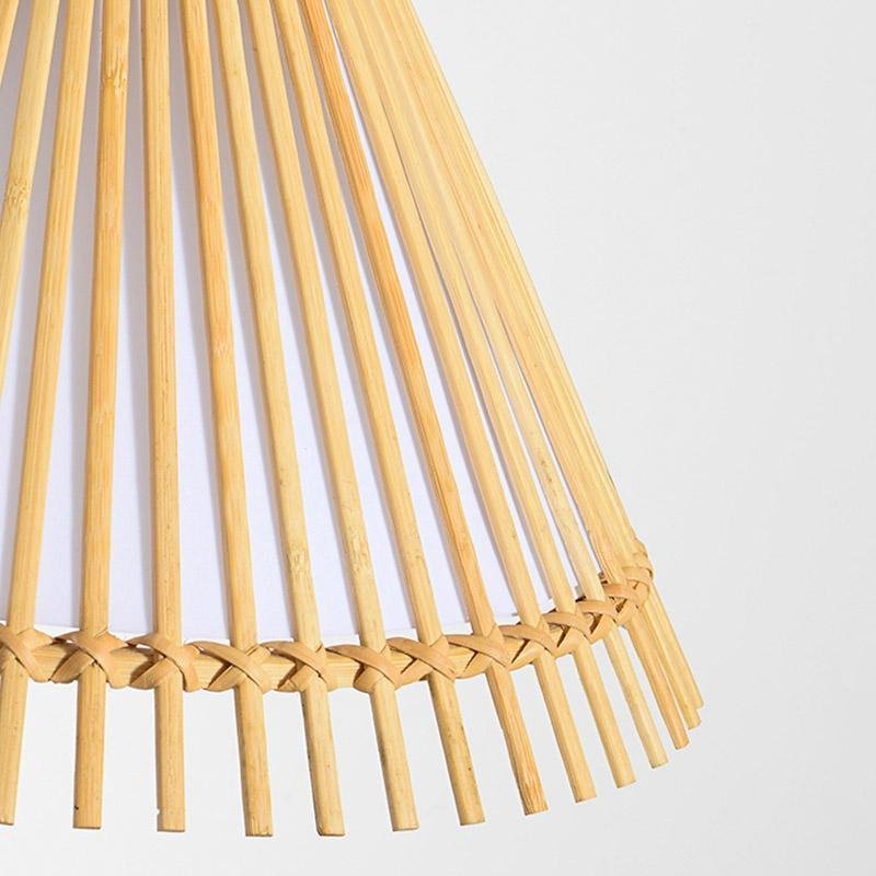 Bamboo Bar Pendant Light — Burlywood Finish, 13" Diameter, E26/E27, Hardwired, 40W Max