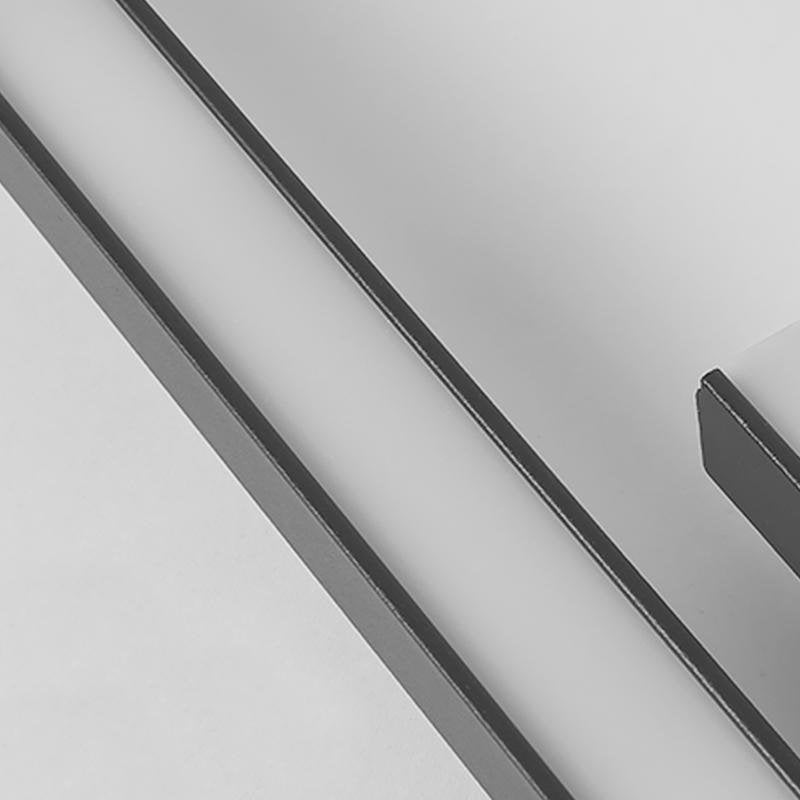35" Modern Rectangular LED Flush-Mount Ceiling Light — Aluminum & Acrylic, Black, 30W, 3000K / 6000K