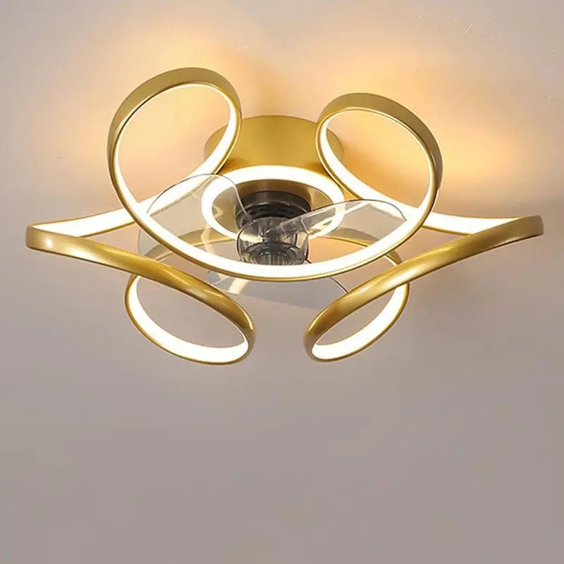 18-Inch Modern Flower-Shaped Ceiling Fan Light with Remote Control Chandelier Luxe