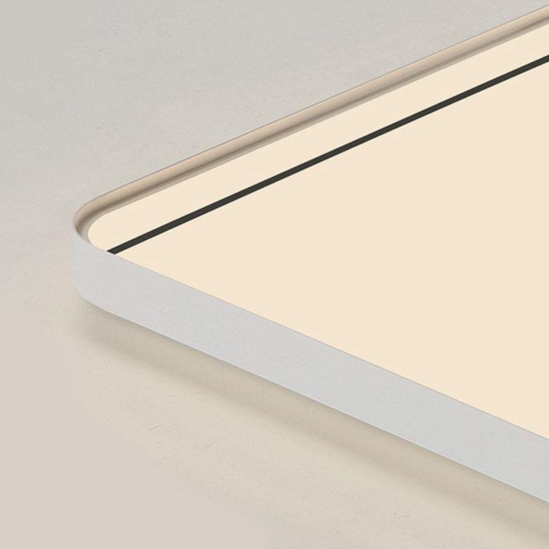 24" Square Modern LED Flush-Mount Ceiling Light — Aluminum, PMMA, Dimmable, 3000K–6000K, 41–50W