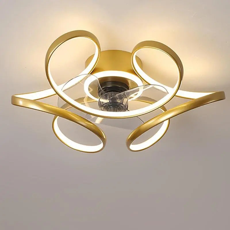 18-Inch Modern Flower-Shaped Ceiling Fan Light with Remote Control Chandelier Luxe