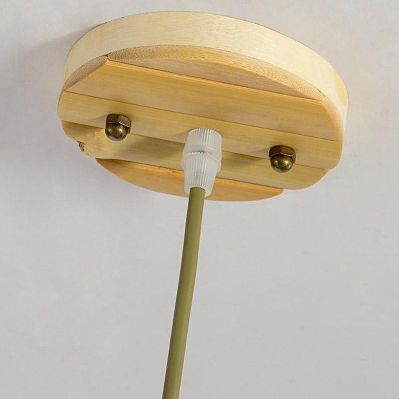 Bamboo Bar Pendant Light — Burlywood Finish, 13" Diameter, E26/E27, Hardwired, 40W Max