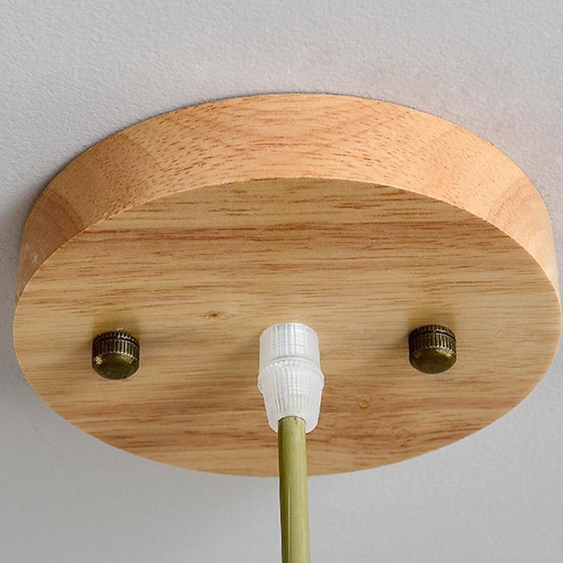 Peach-Inspired Bamboo Pendant Light — Burlywood, E26/E27, 30W Max, 9" / 11" / 15" Diameter