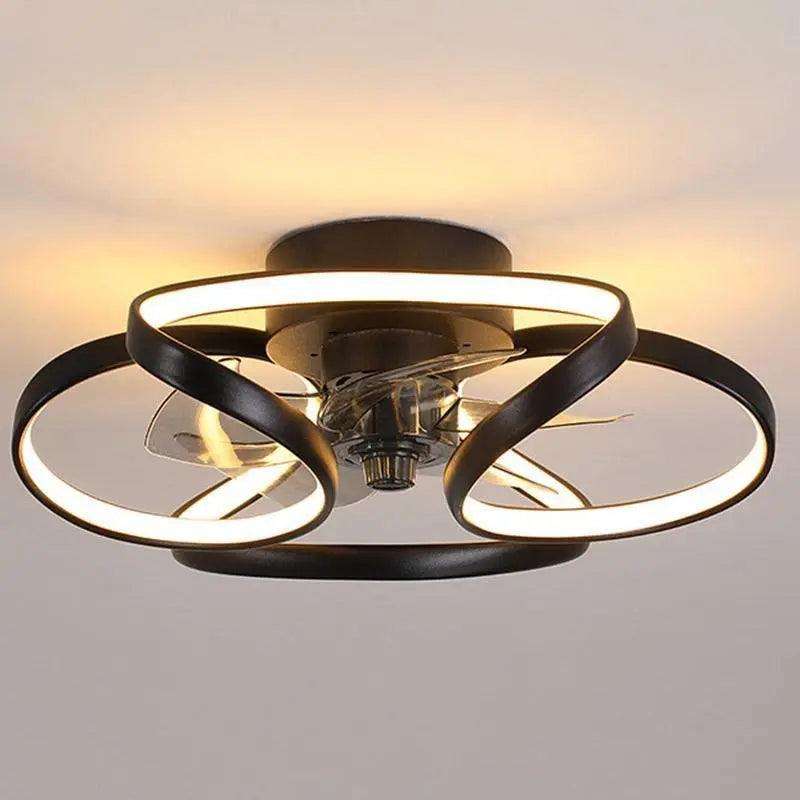 Modern Flush Mount Ceiling Fan Lights with Flower Design and Remote Control Luxe