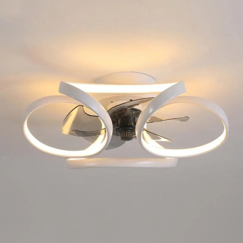 Modern Flush Mount Ceiling Fan Lights with Flower Design and Remote Control Luxe