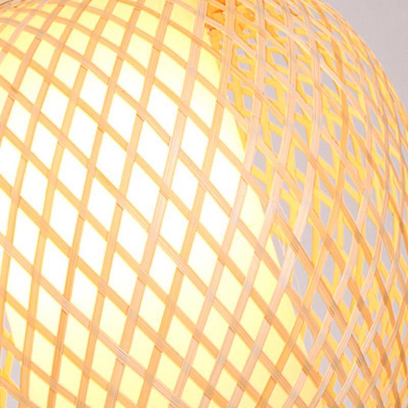 Curvy Oval Bamboo Pendant Light — Farmhouse Dome, E26/E27, 12" Diameter