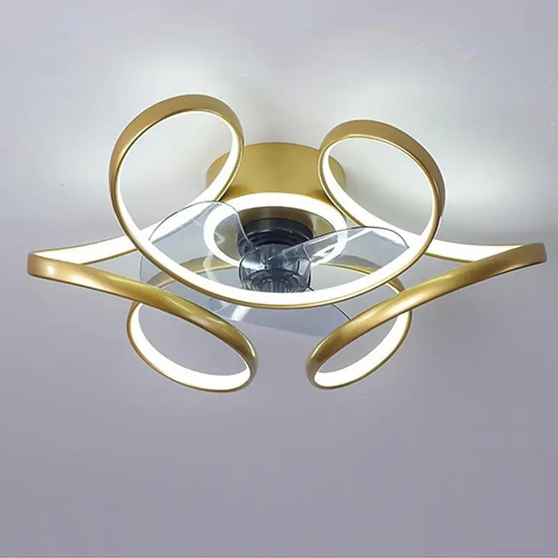 18-Inch Modern Flower-Shaped Ceiling Fan Light with Remote Control Chandelier Luxe