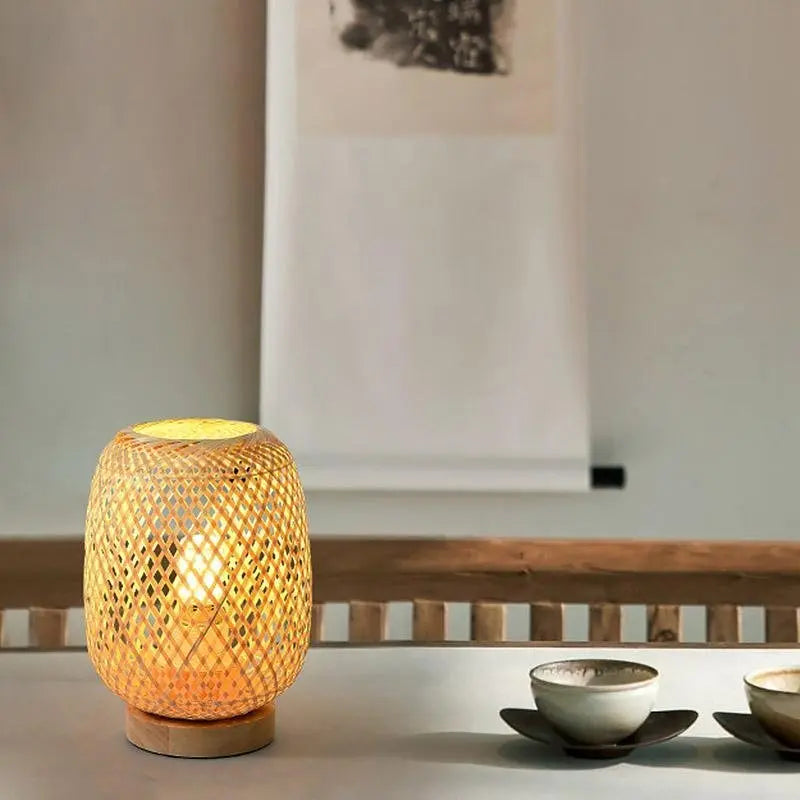 Natural Japanese Rattan Table Lamps: Charming Ambient Lighting Luxe
