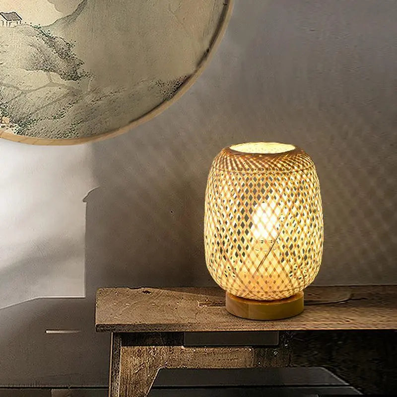 Natural Japanese Rattan Table Lamps: Charming Ambient Lighting Luxe
