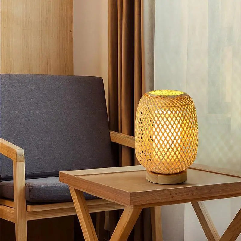 Natural Japanese Rattan Table Lamps: Charming Ambient Lighting Luxe