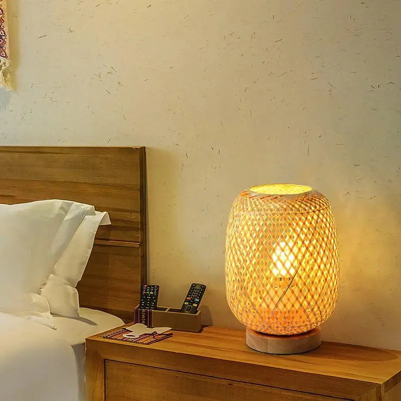 Natural Japanese Rattan Table Lamps: Charming Ambient Lighting Luxe
