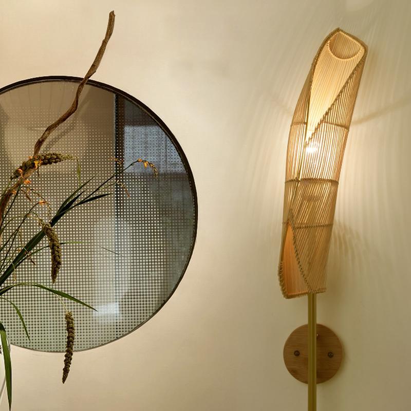 Freeform Bamboo Wall Sconce — Hardwired, E27, 4.33" × 18.90"