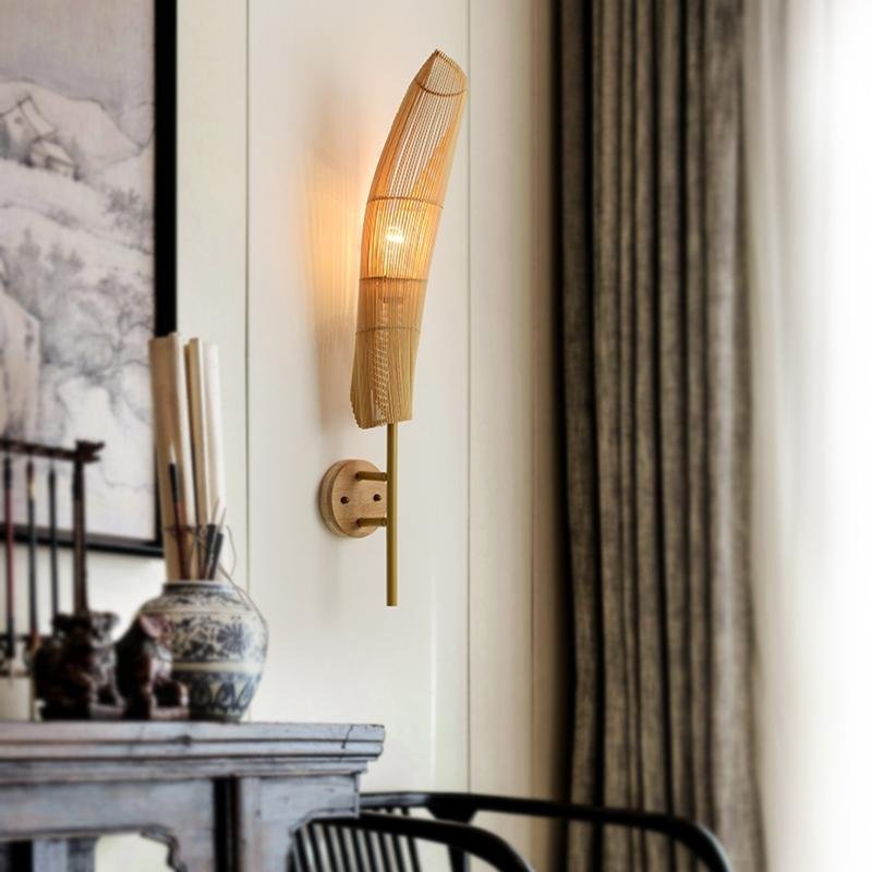 Freeform Bamboo Wall Sconce — Hardwired, E27, 4.33" × 18.90"