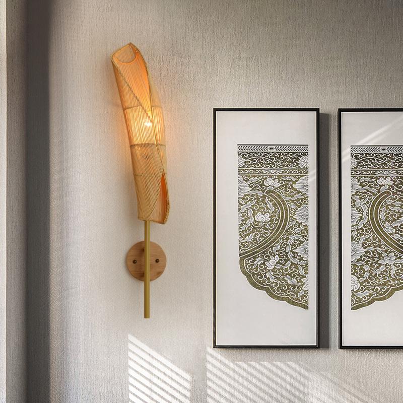 Freeform Bamboo Wall Sconce — Hardwired, E27, 4.33" × 18.90"