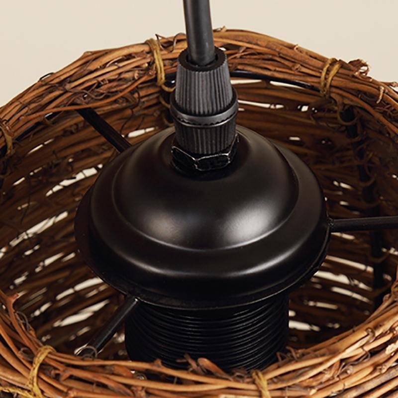 Wicker Pendant Light, 3-Piece Set — Burlywood, 18" Diameter, E26/E27, up to 40W