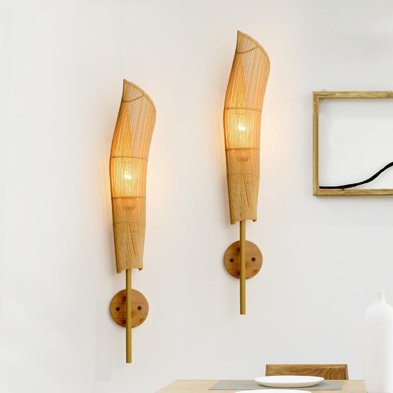 Freeform Bamboo Wall Sconce — Hardwired, E27, 4.33" × 18.90"