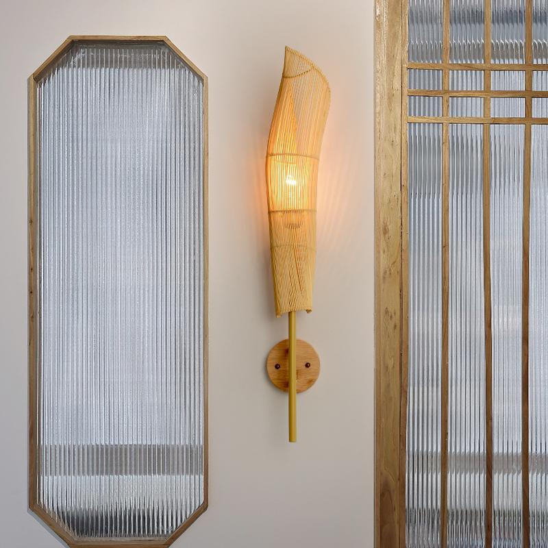 Freeform Bamboo Wall Sconce — Hardwired, E27, 4.33" × 18.90"
