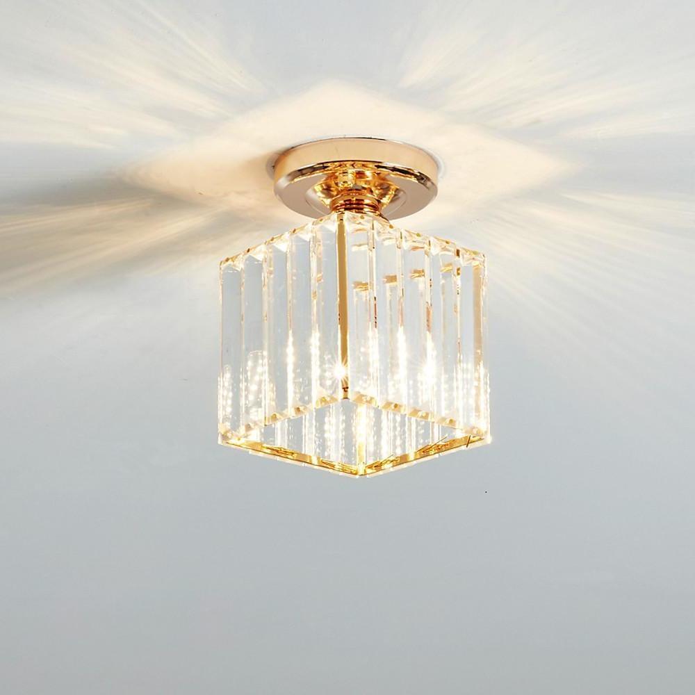 Modern Semi Flush Mount Ceiling Lights with Crystal Foyer Design