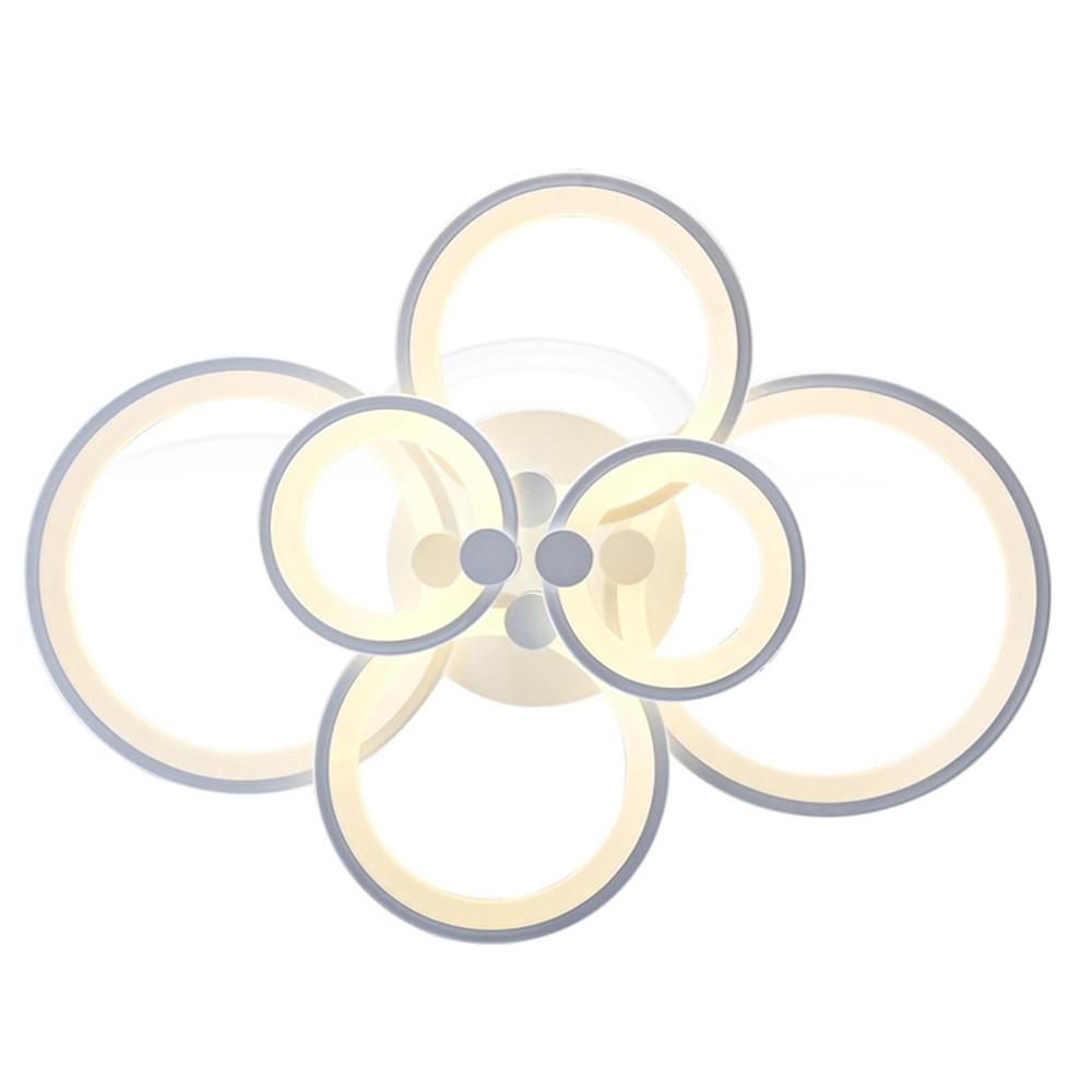 Multi-Ring Flush-Mount Ceiling Light — Metal and Acrylic, Dimmable LED, 3000K–6000K, 31" Wide