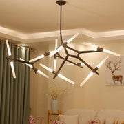 Sputnik Chandelier — Aluminum, 14-Light LED, 67" Wide, 3000K / 6500K