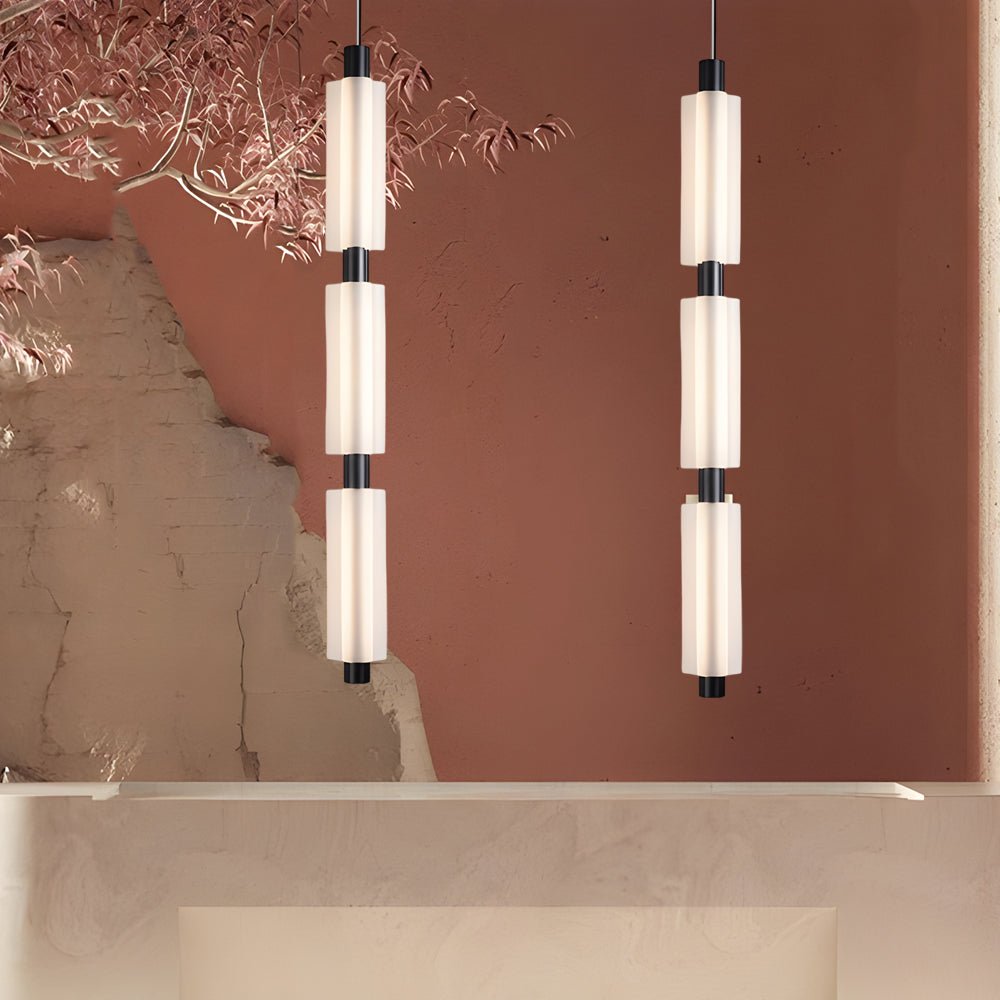 acrylic cylinder pendant lights with 1 2 or 3 heads modern hanging lamps in gold and black