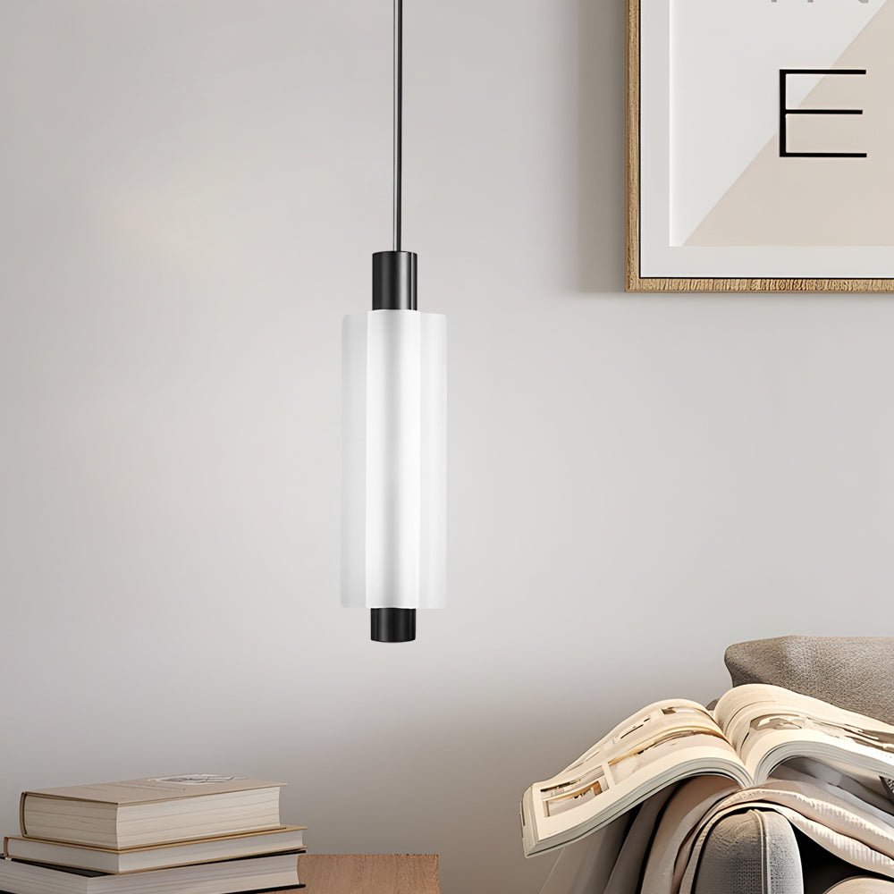acrylic cylinder pendant lights with 1 2 or 3 heads modern hanging lamps in gold and black