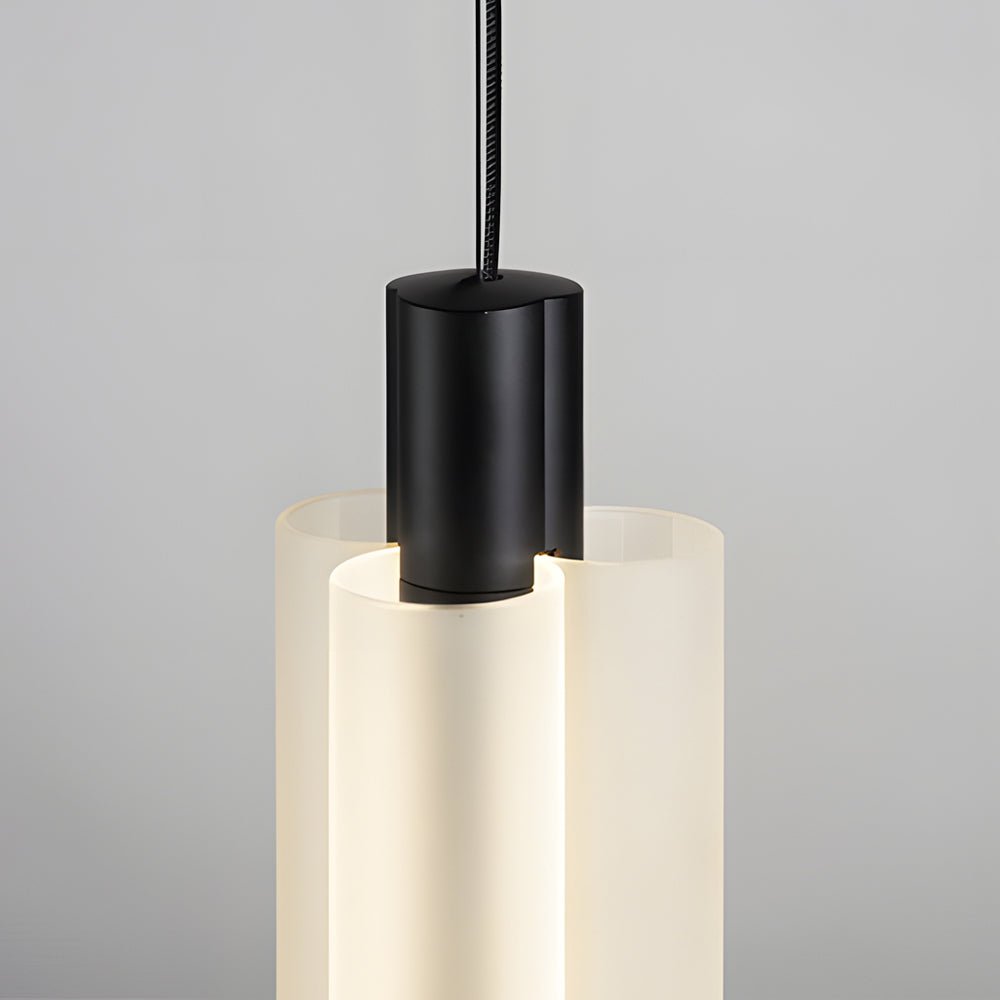 acrylic cylinder pendant lights with 1 2 or 3 heads modern hanging lamps in gold and black