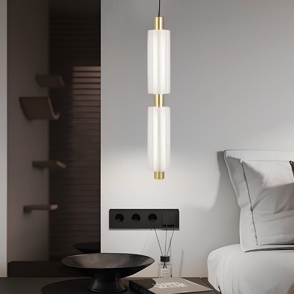 acrylic cylinder pendant lights with 1 2 or 3 heads modern hanging lamps in gold and black