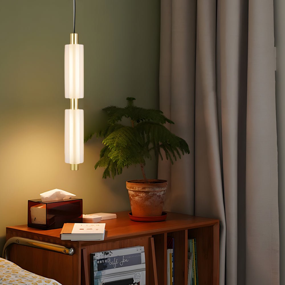 acrylic cylinder pendant lights with 1 2 or 3 heads modern hanging lamps in gold and black