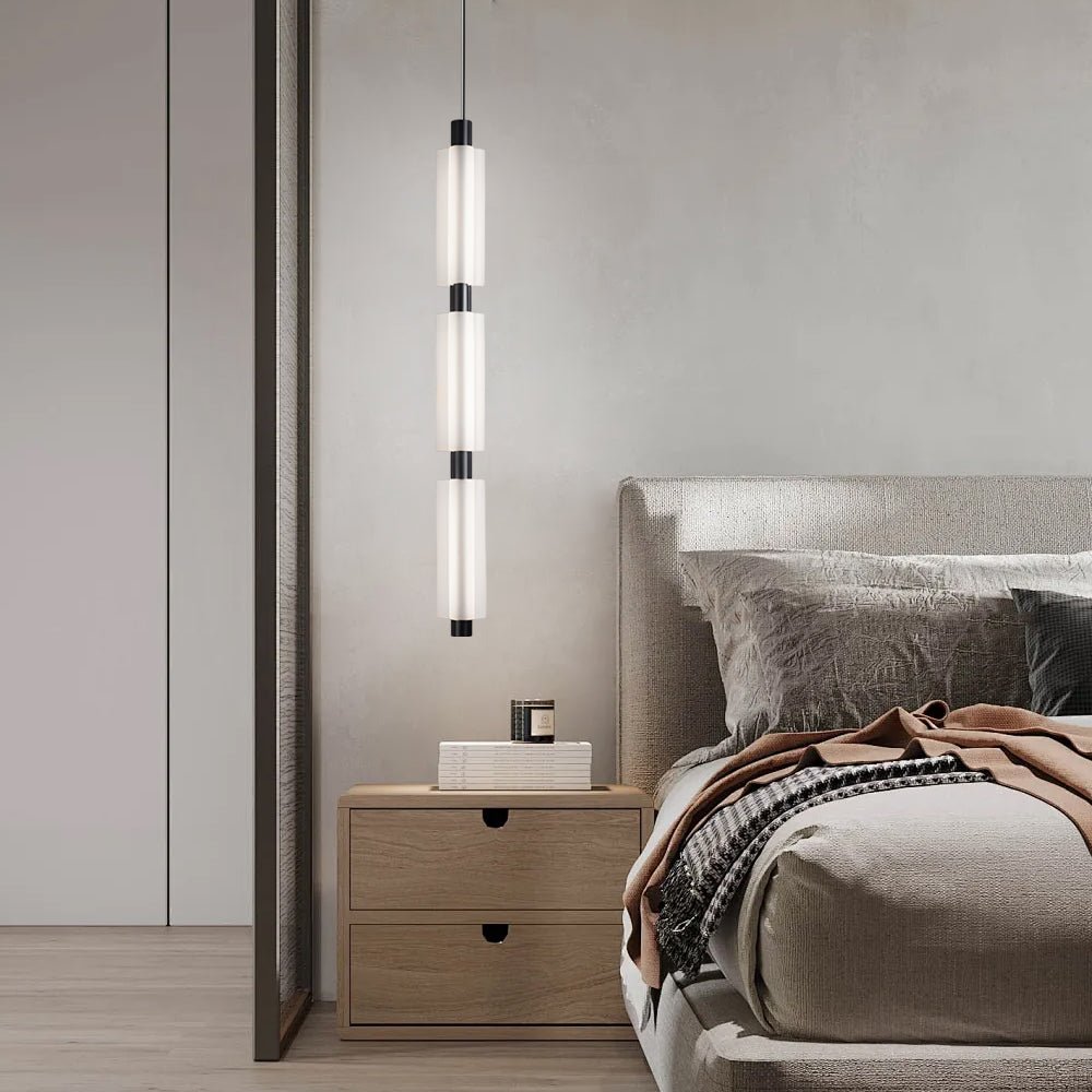 acrylic cylinder pendant lights with 1 2 or 3 heads modern hanging lamps in gold and black
