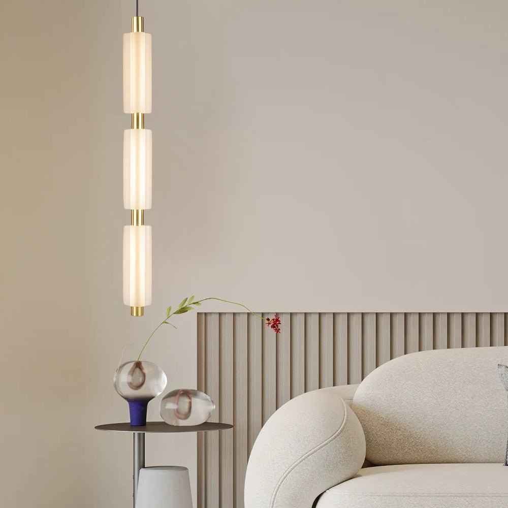 acrylic cylinder pendant lights with 1 2 or 3 heads modern hanging lamps in gold and black