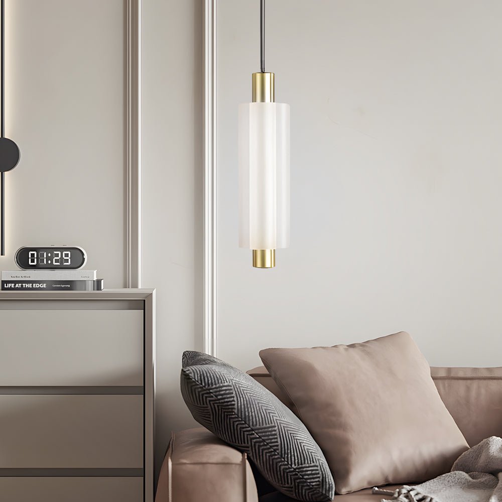 acrylic cylinder pendant lights with 1 2 or 3 heads modern hanging lamps in gold and black