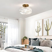 Lantern Flush-Mount Ceiling Light — Iron and Acrylic, E26, 9.4" Diameter, Modern