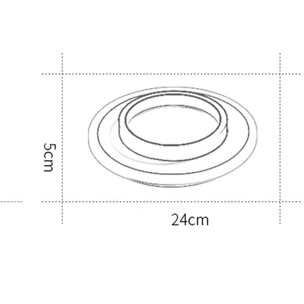 Modern 2-Light Circular LED Flush Mount — Metal, Black and White, 3000K / 6000K, 9" Diameter