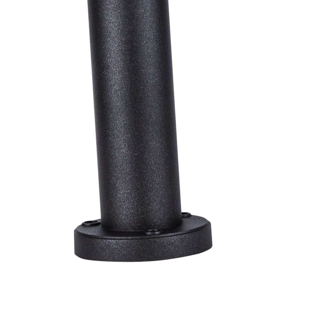 Simple Black Hard-Wired Bollard Light for Outdoor Garden Pathways