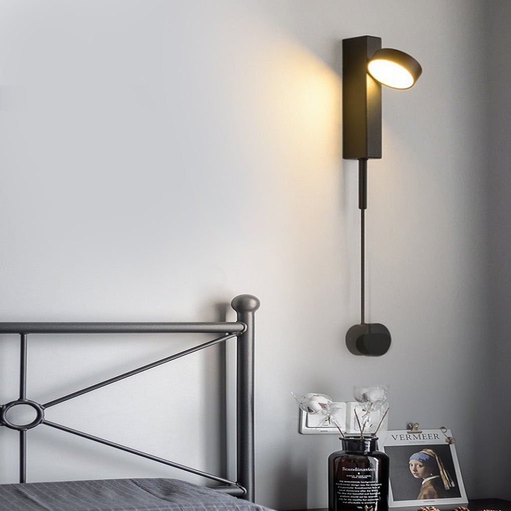 adjustable 180 rotatable led wall lamp with rotary switch for nordic style bedside aisle