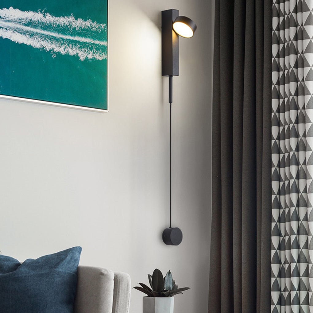 adjustable 180 rotatable led wall lamp with rotary switch for nordic style bedside aisle